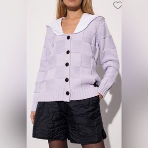 GANNI KNITTED SWEATER WITH SMILEY FACE